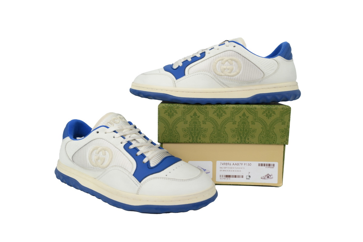 White Blue Gucci MAC 80 Low-top Lace-up Fashion Sneakers