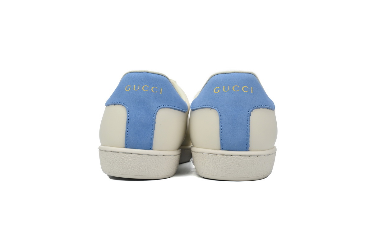 White Blue Logo GUCCI ACE E Interlocking G Casual Fashion Sneaker