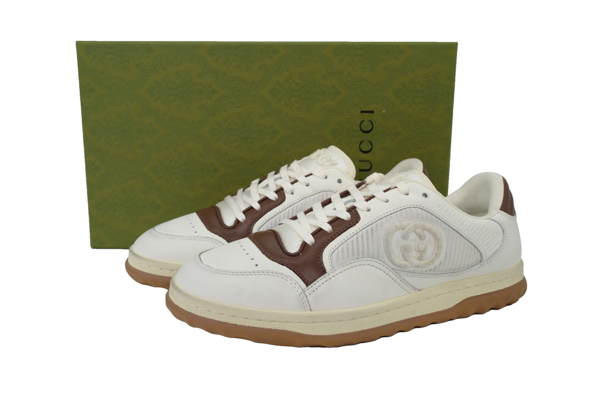 White Brown Gucci MAC 80 Low-top Lace-up Fashion Sneakers