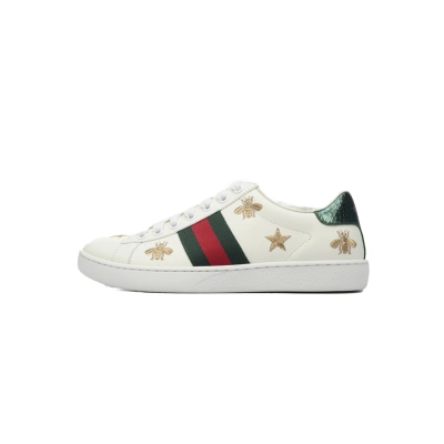White Gold Bee GUCCI ACE E Small Bee Casual Fashion Sneaker 01