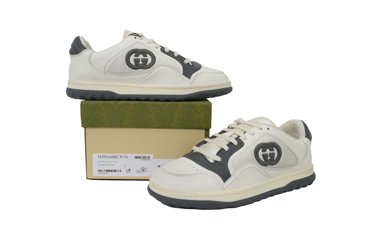 White Grey Gucci MAC 80 Low-top Lace-up Fashion Sneakers