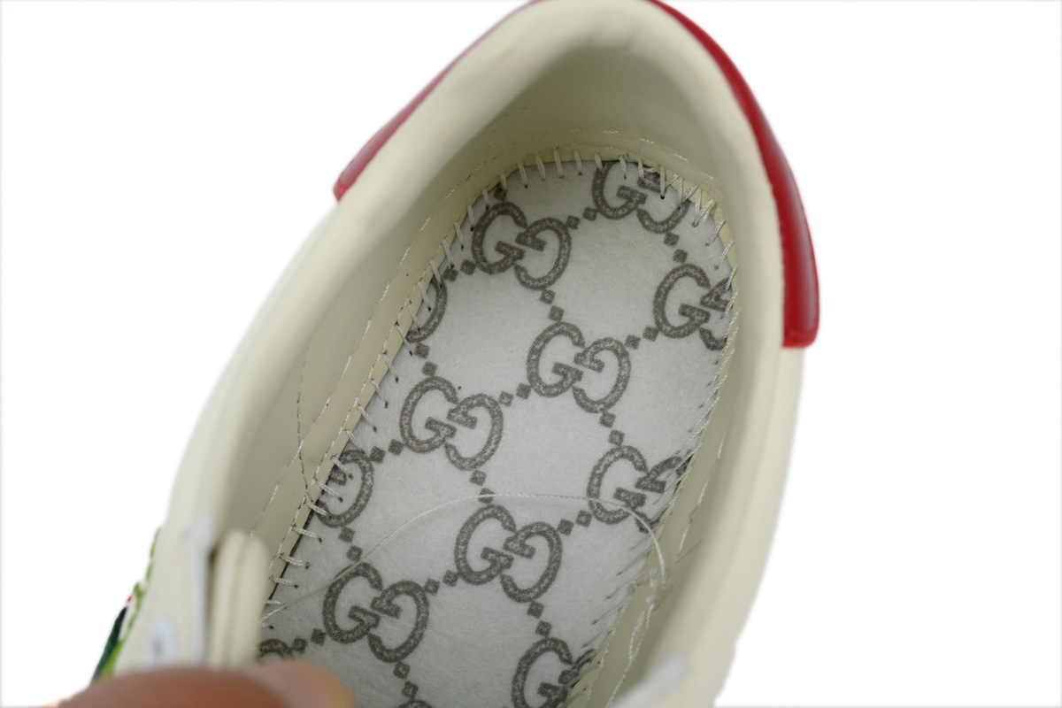 White Leaf GUCCI ACE E Cherry Pattern Fashion Sneaker