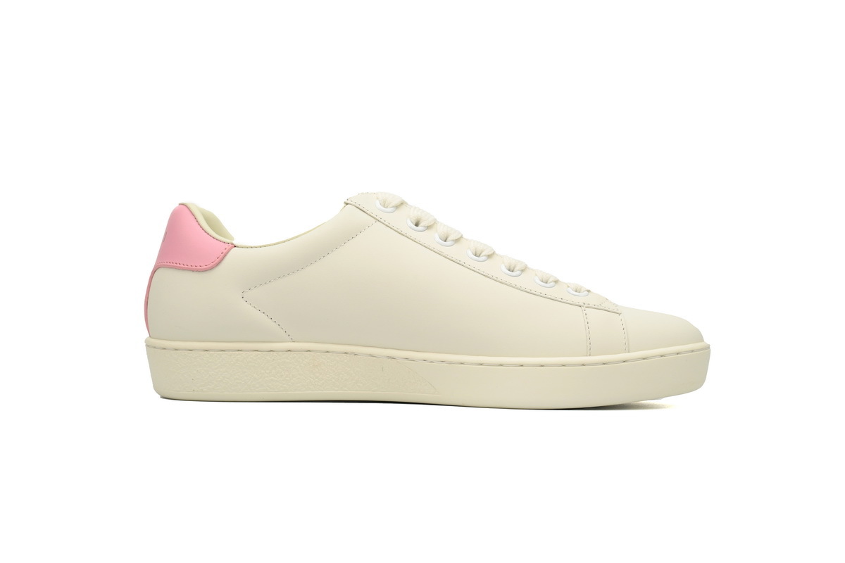 White Pink Perforated GUCCI ACE E Interlocking G Casual Fashion Sneaker