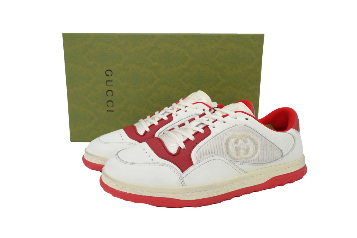 White Red Gucci MAC 80 Low-top Lace-up Fashion Sneakers