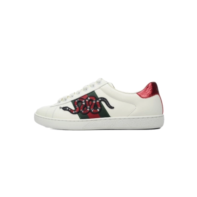 White Snake Year Limited GUCCI ACE E Cowhide Embroidered Coral Snake Casual Fashion Sneaker 01
