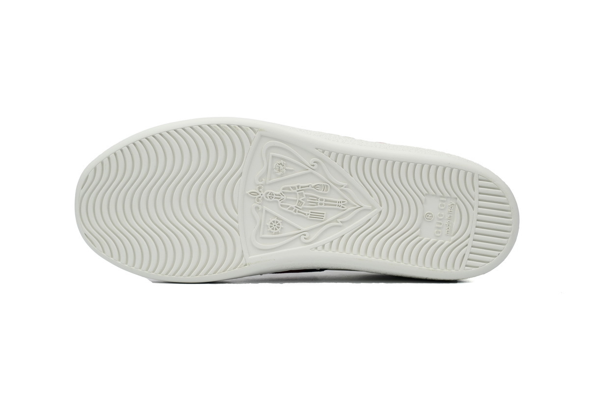 White with Heart GUCCI ACE E Leather Heart Pattern Low-top Sneaker