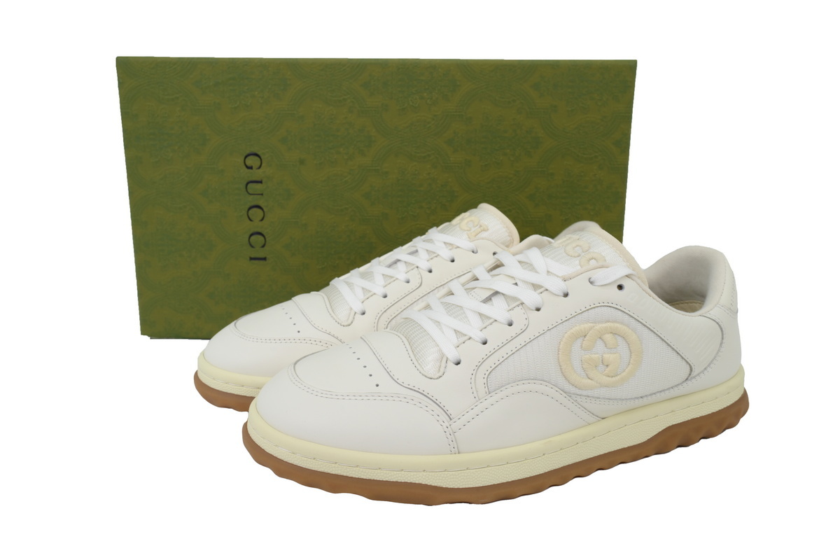 White Yellow Gucci MAC 80 Low-top Lace-up Fashion Sneakers