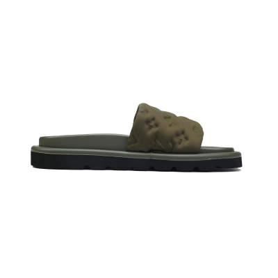  Army Green Relief LOUIS VUITTON Velcro Pool Slides Pool Pillow Comfort 02
