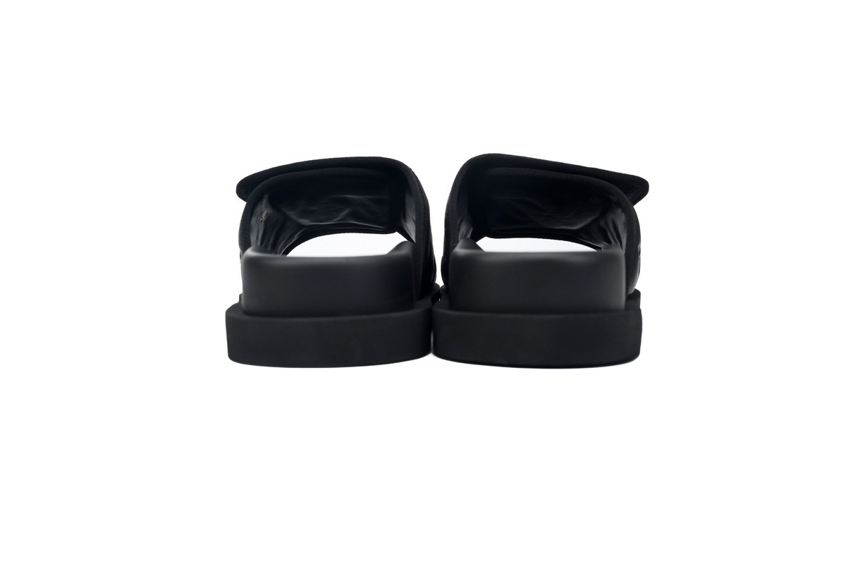  Black Embossed LOUIS VUITTON Miami Velcro Pool Slides