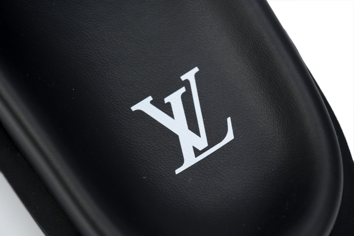  Black Vintage LOUIS VUITTON Miami Velcro Pool Slides
