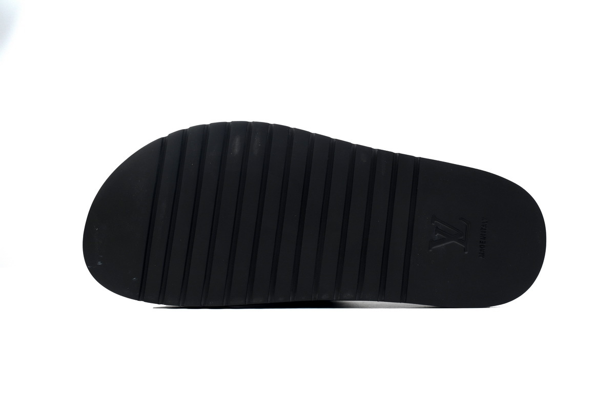  Black Vintage LOUIS VUITTON Miami Velcro Pool Slides