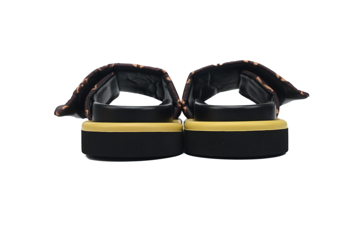  Brown Yellow Label LOUIS VUITTON Velcro Pool Slides Pool Pillow Comfort
