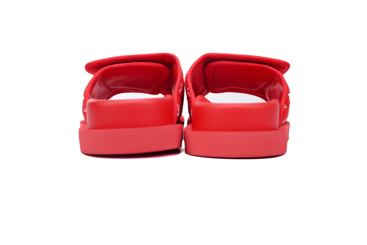  Flocked Red LOUIS VUITTON Miami Velcro Pool Slides