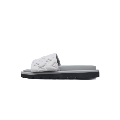  Gray LOUIS VUITTON Velcro Pool Slides Pool Pillow Comfort 01