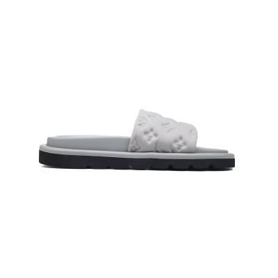  Gray LOUIS VUITTON Velcro Pool Slides Pool Pillow Comfort 02