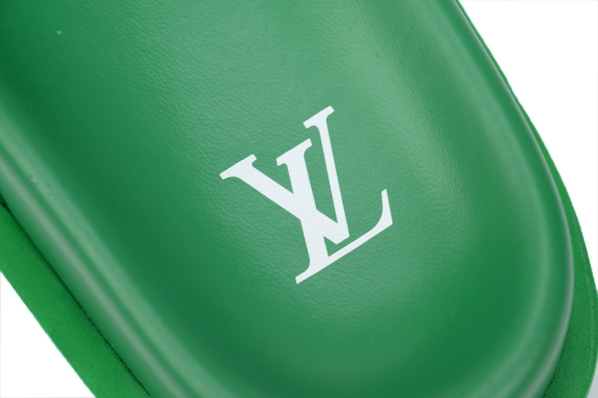  Green Vintage LOUIS VUITTON Miami Velcro Pool Slides