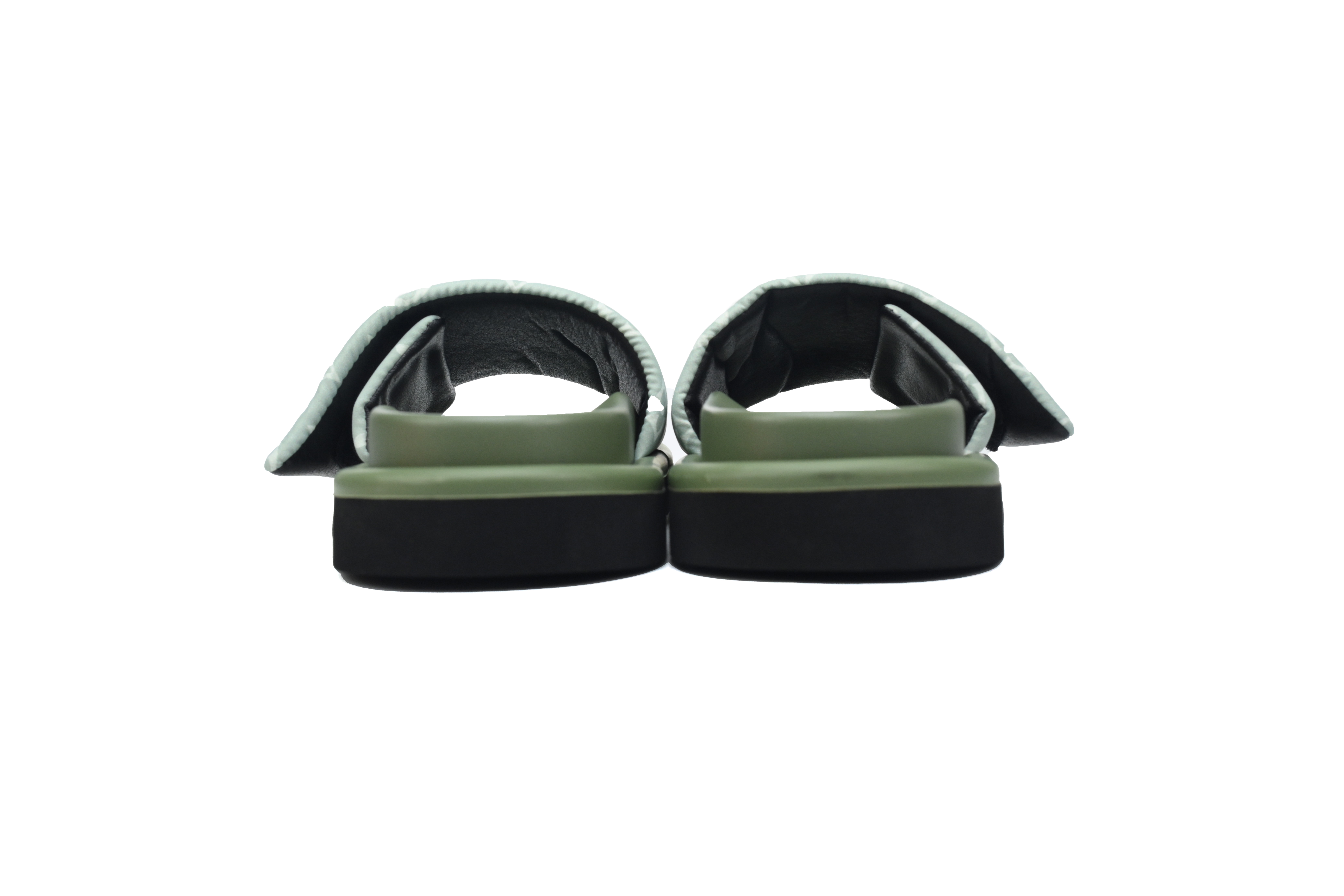  Light Green Denim Green Label LOUIS VUITTON Velcro Pool Slides Pool Pillow Comfort