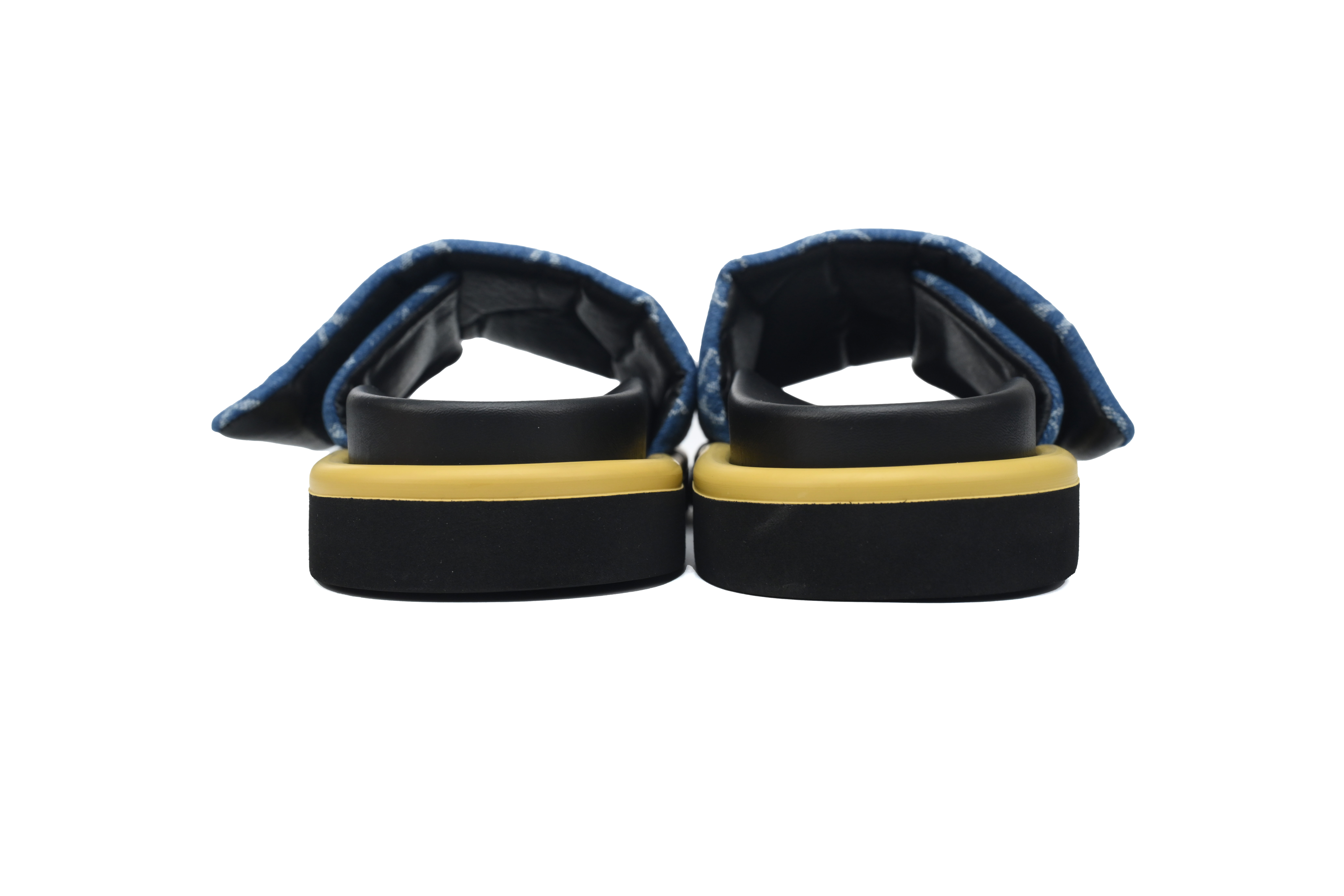  Navy Blue Denim LOUIS VUITTON Velcro Pool Slides Pool Pillow
