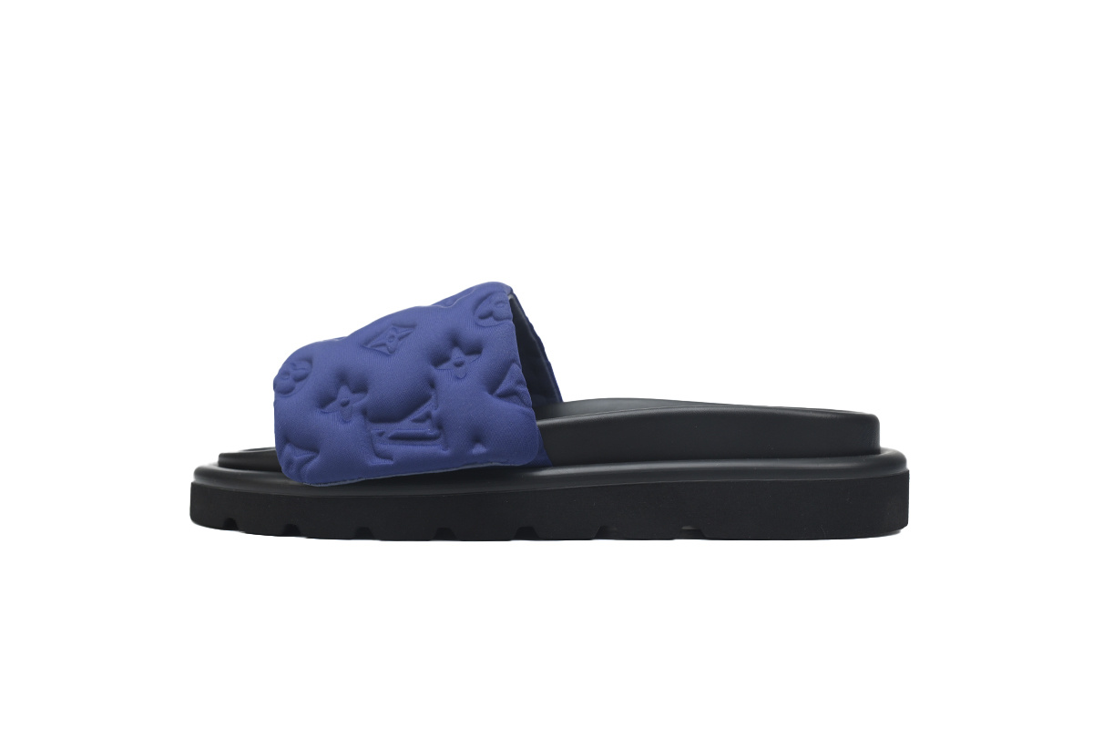  Navy Blue LOUIS VUITTON Velcro Pool Slides Pool Pillow Comfort