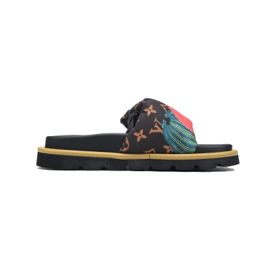  Pumpkin LOUIS VUITTON Velcro Pool Slides Pool Pillow Comfort 02