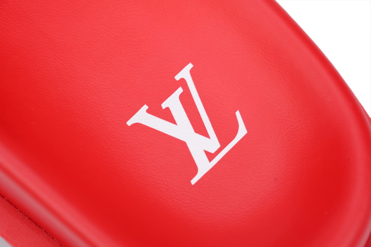  Red Vintage LOUIS VUITTON Miami Velcro Pool Slides