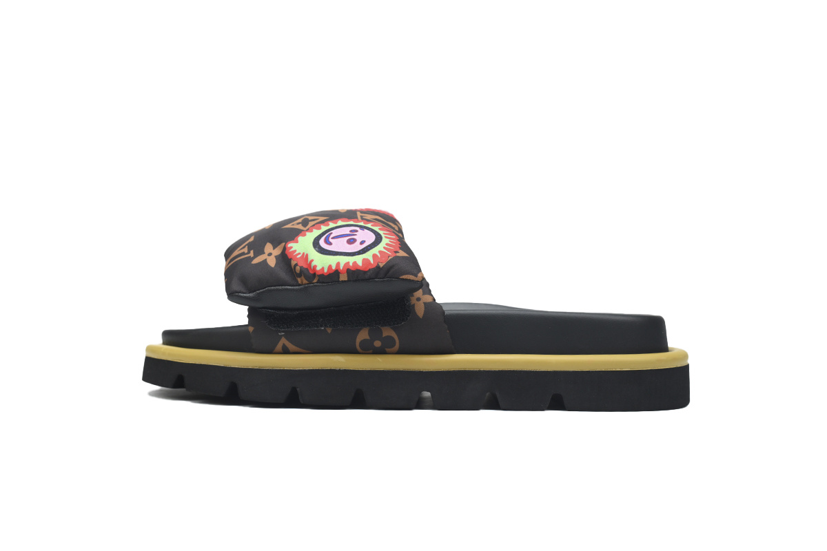  Sun Brown LOUIS VUITTON Velcro Pool Slides Pool Pillow Comfort
