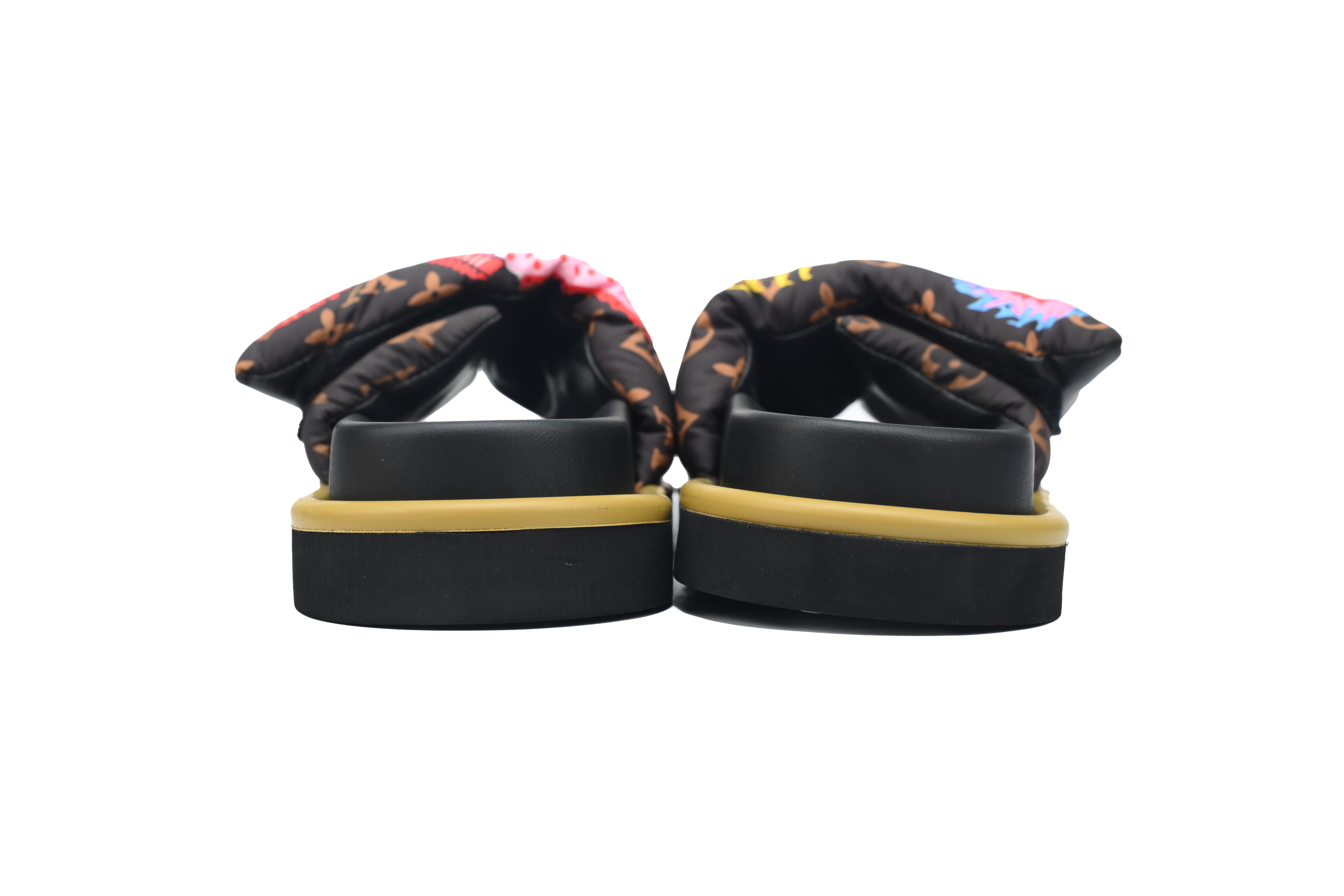  Sun Brown LOUIS VUITTON Velcro Pool Slides Pool Pillow Comfort