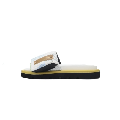  White Color Grid LOUIS VUITTON Velcro Pool Slides Pool Pillow Comfort 01