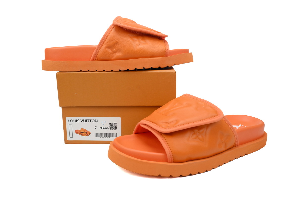  Yellow Embossed LOUIS VUITTON Miami Velcro Pool Slides
