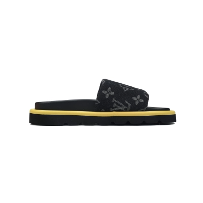  Yellow Label Denim LOUIS VUITTON Velcro Pool Slides Pool Pillow 02