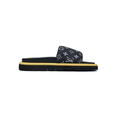  Yellow Label Fabric LOUIS VUITTON Velcro Pool Slides Pool Pillow 02