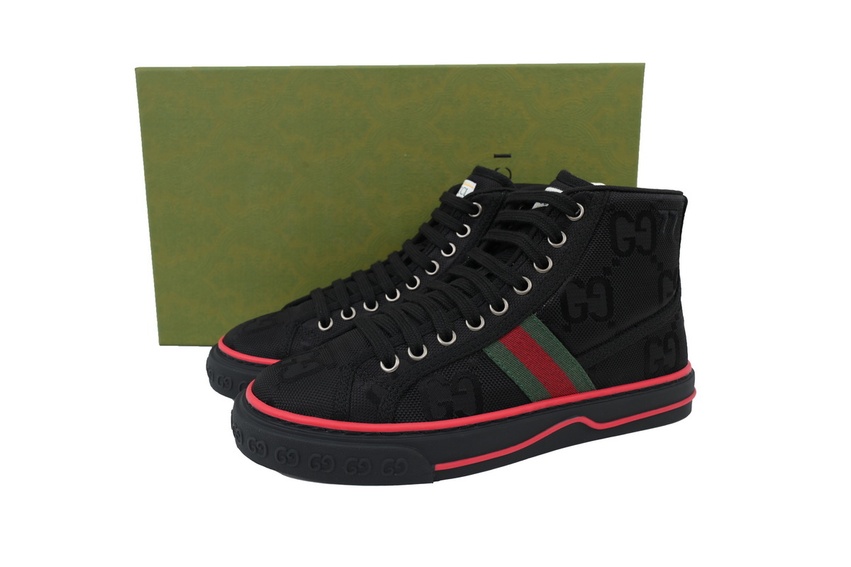 All black high top Gucci 1977 Sneakers Gucci Tennis Off The Grid High-top sports fashion sneakers