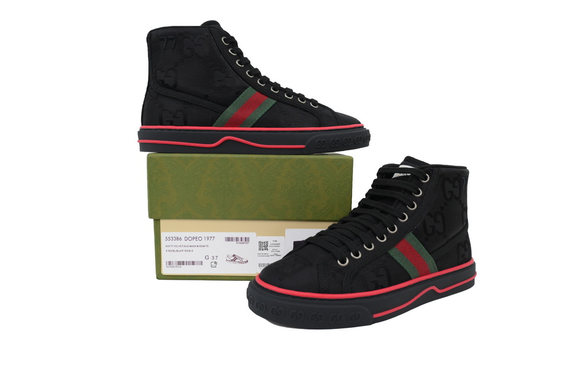 All black high top Gucci 1977 Sneakers Gucci Tennis Off The Grid High-top sports fashion sneakers