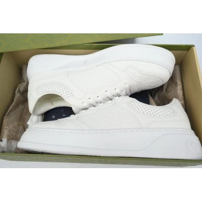 all white Gucci platform biscuit shoes Gucci Canvas leather Sneakers 02