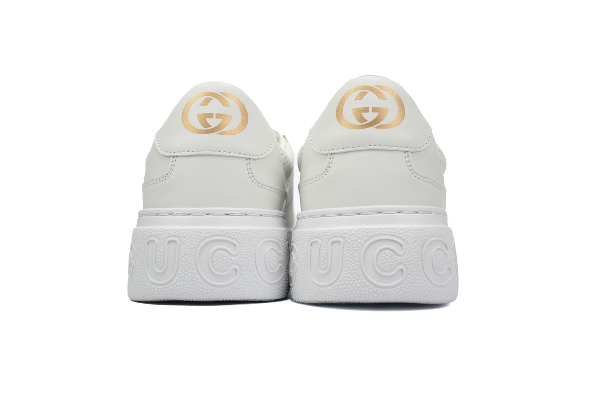all white Gucci platform biscuit shoes Gucci Canvas leather Sneakers