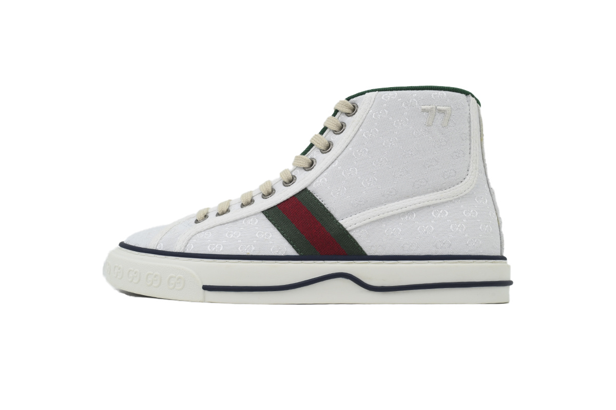 All white high top Gucci 1977 Sneakers Gucci Tennis High-top sports fashion sneakers