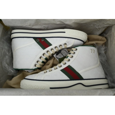 All white high top Gucci 1977 Sneakers Gucci Tennis High-top sports fashion sneakers 02