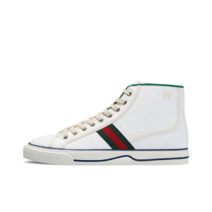 All white high top Gucci 1977 Sneakers Gucci Tennis High-top sports fashion sneakers