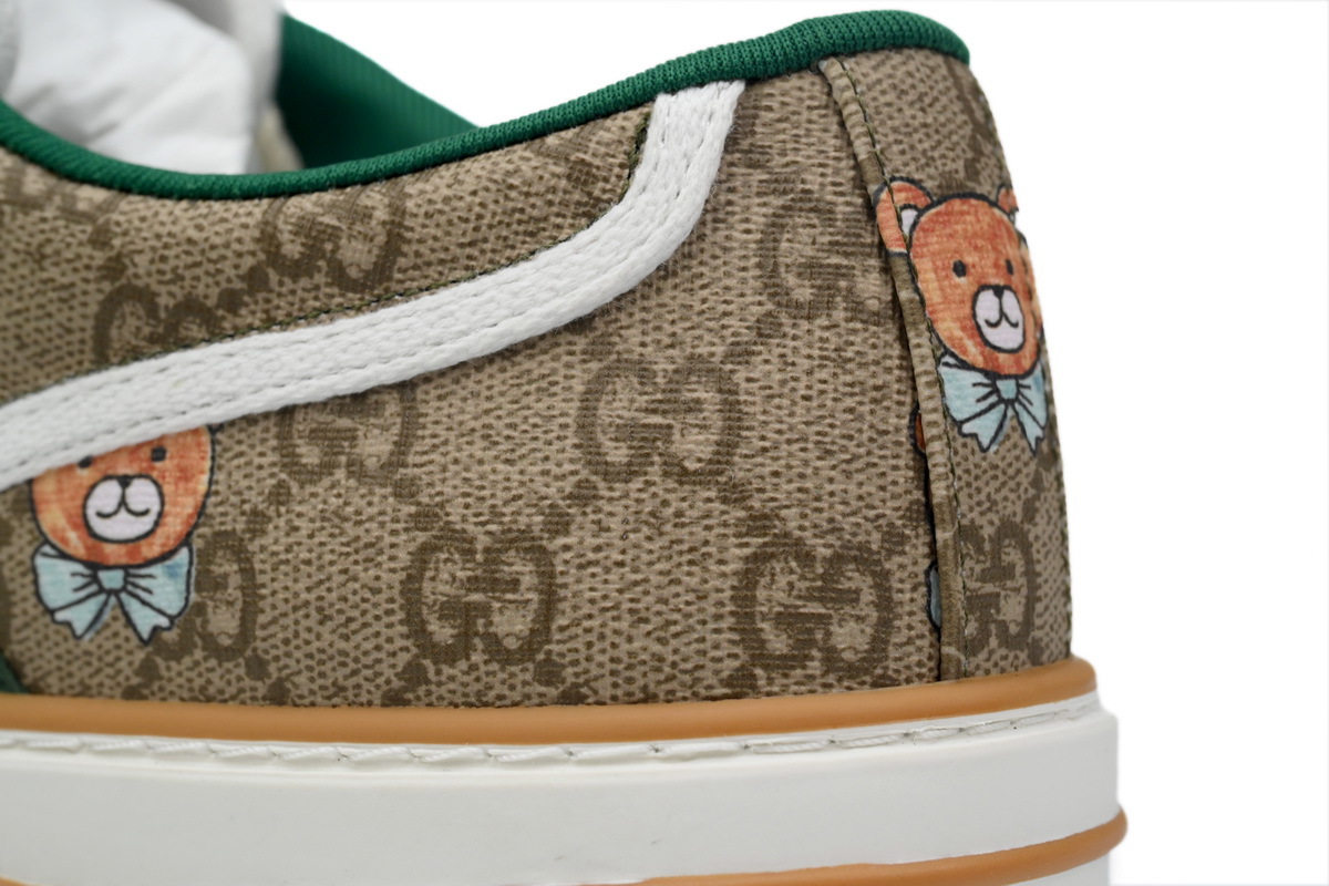 Bear apricot color Gucci 1977 Sneakers Kai x Gucci Tennis Teddy bear casual fashion sneakers