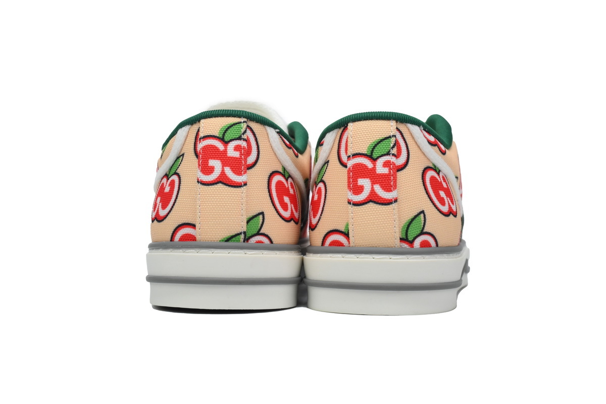 Beige Gucci 1977 Sneakers Gucci Tennis Canvas GG Apple print low-top fashion sneakers
