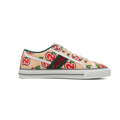 Beige Gucci 1977 Sneakers Gucci Tennis Canvas GG Apple print low-top fashion sneakers 02