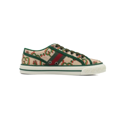 Green flower color matching Gucci 1977 Sneakers Gucci Tennis 100th Anniversary casual fashion sneakers 02
