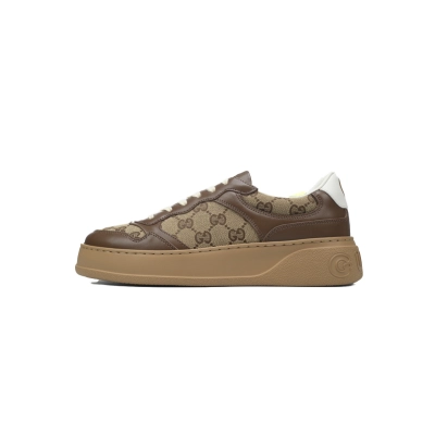 khaki brown Gucci platform biscuit shoes Gucci Chunky B Sneakers 01