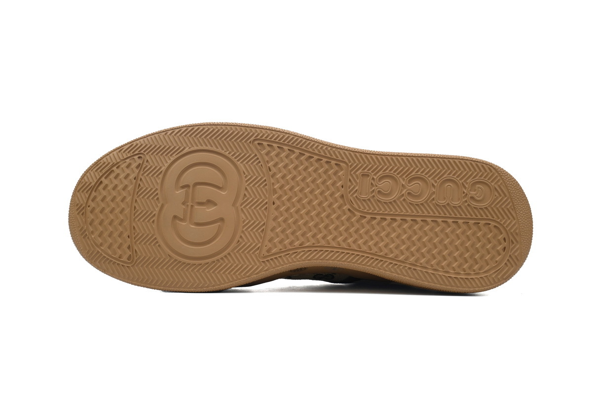 khaki brown Gucci platform biscuit shoes Gucci Chunky B Sneakers