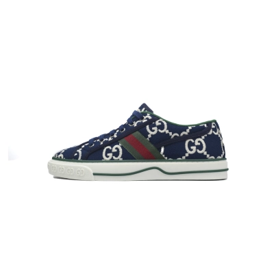 Navy blue and green bottom line Gucci 1977 Sneakers Gucci Tennis Logo printed casual fashion sneakers 01