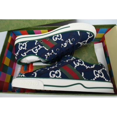 Navy blue and green bottom line Gucci 1977 Sneakers Gucci Tennis Logo printed casual fashion sneakers 02