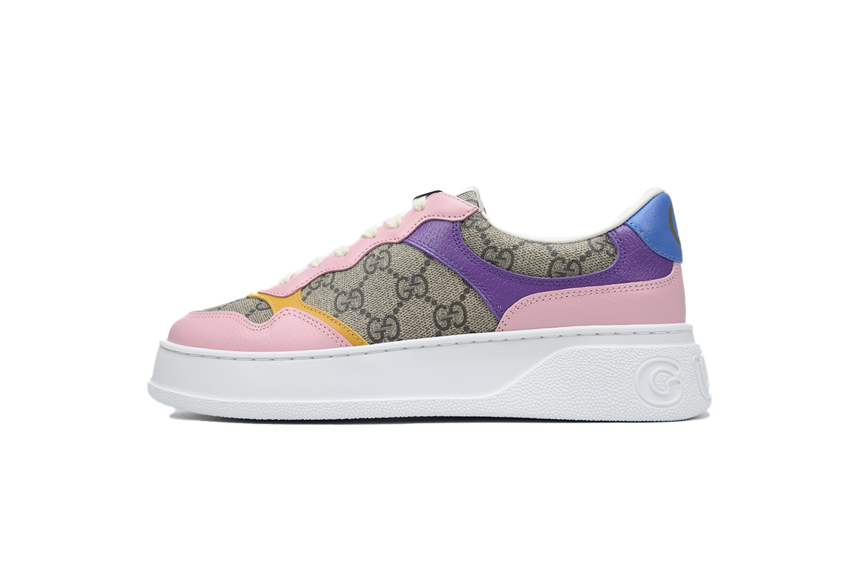 Purple color matching Gucci platform biscuit shoes Gucci Pair Low-top Lace-up Sneakers