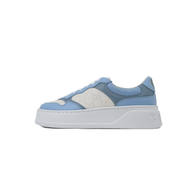 white blue Gucci platform biscuit shoes Gucci B GG Supreme Sneakers 01