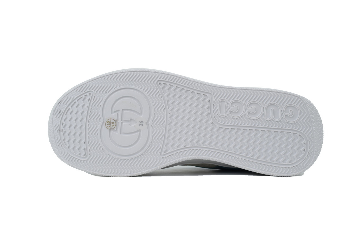 white blue Gucci platform biscuit shoes Gucci B GG Supreme Sneakers