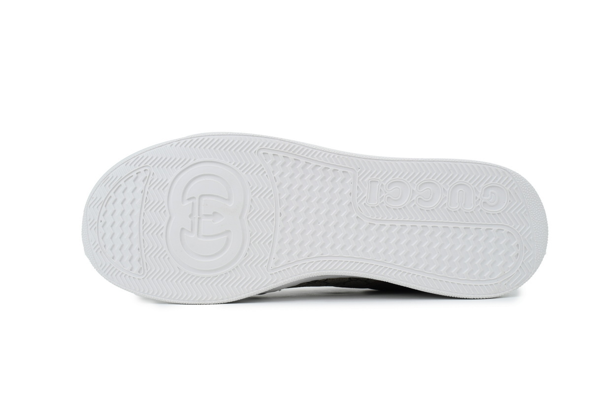 white brown Gucci platform biscuit shoes Gucci Canvas round toe Sneakers